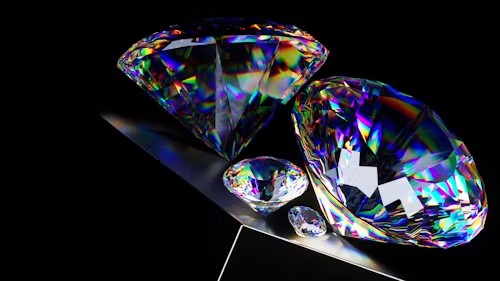 Polished diamond gemstones